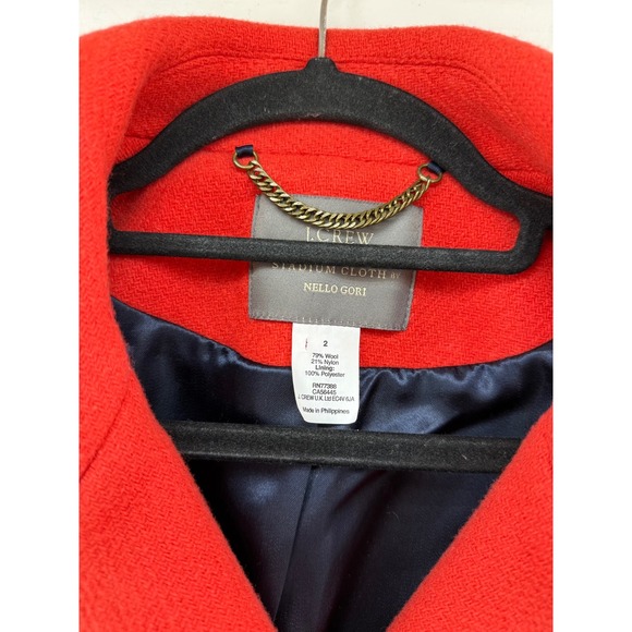 J.Crew Stadium Cloth Nello Gori Wool Peacoat Gold Crest Buttons Size 2 49360 - Picture 3 of 10